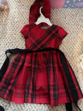 Ralph Lauren Red and Black Plaid Girls' Formal Dress